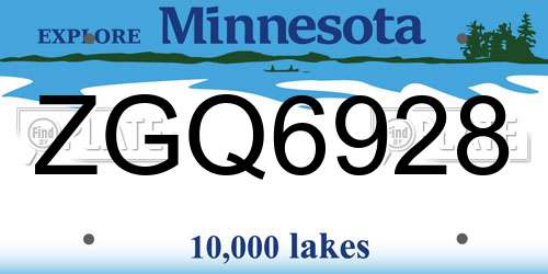 ZGQ6928 Minnesota License Plate