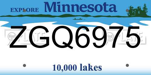 ZGQ6975 Minnesota License Plate