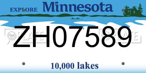 ZH07589 Minnesota License Plate