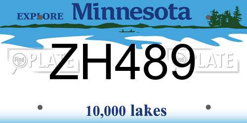 ZH489 Minnesota License Plate