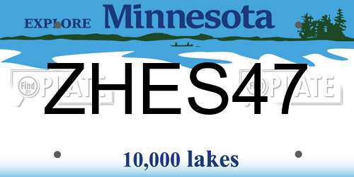 ZHES47 Minnesota License Plate