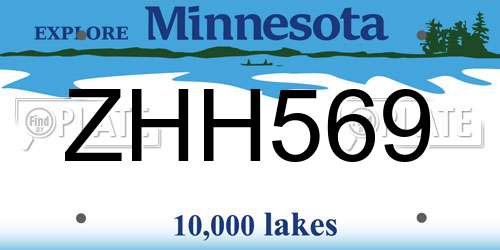 ZHH569 Minnesota License Plate