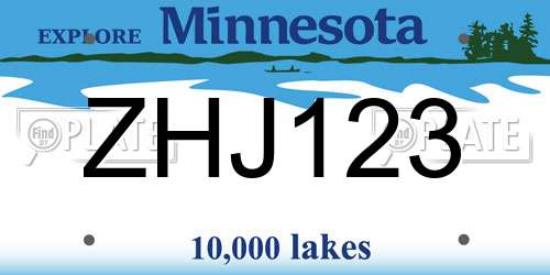 ZHJ123 Minnesota License Plate