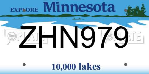 ZHN979 Minnesota License Plate