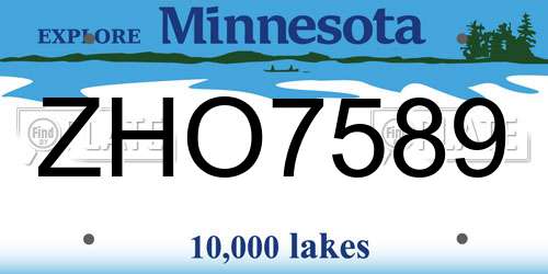 ZHO7589 Minnesota License Plate