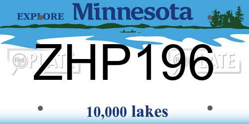ZHP196 Minnesota License Plate