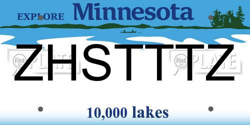 ZHSTTTZ Minnesota License Plate