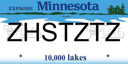 ZHSTZTZ Minnesota License Plate