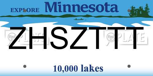 ZHSZTTT Minnesota License Plate