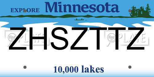 ZHSZTTZ Minnesota License Plate