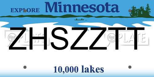 ZHSZZTT Minnesota License Plate