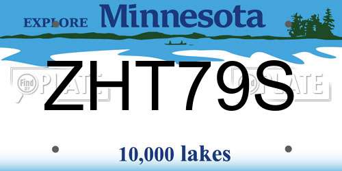 ZHT79S Minnesota License Plate