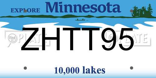 ZHTT95 Minnesota License Plate