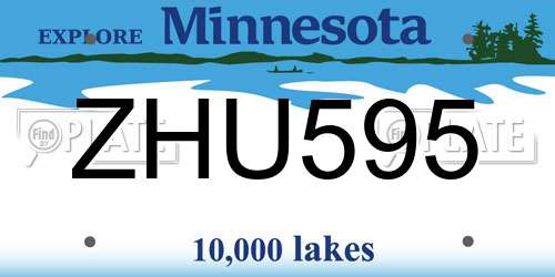 ZHU595 Minnesota License Plate