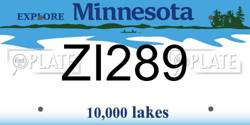 ZI289 Minnesota License Plate