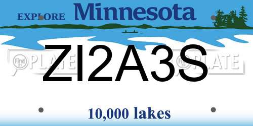 ZI2A3S Minnesota License Plate