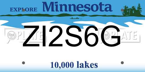 ZI2S6G Minnesota License Plate