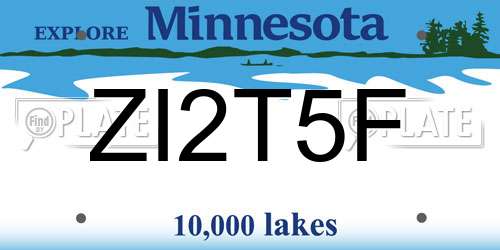 ZI2T5F Minnesota License Plate