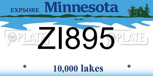 ZI895 Minnesota License Plate