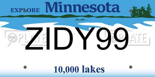 ZIDY99 Minnesota License Plate
