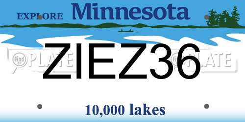 ZIEZ36 Minnesota License Plate