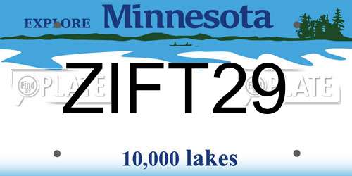 ZIFT29 Minnesota License Plate