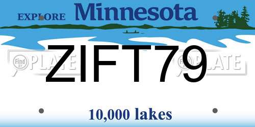 ZIFT79 Minnesota License Plate