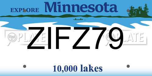 ZIFZ79 Minnesota License Plate