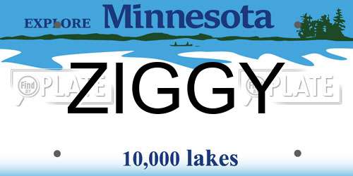 ZIGGY Minnesota License Plate