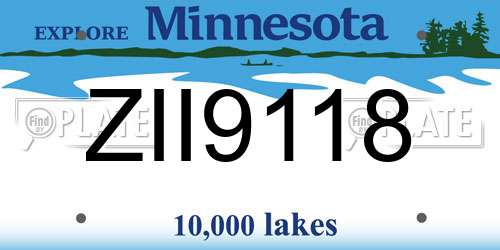 ZII9118 Minnesota License Plate