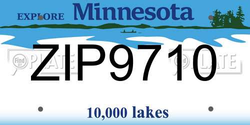 ZIP9710 Minnesota License Plate