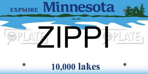 ZIPPI Minnesota License Plate