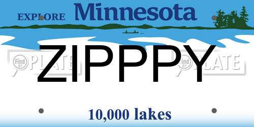 ZIPPPY Minnesota License Plate
