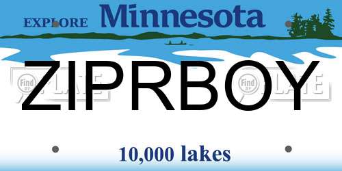 ZIPRBOY Minnesota License Plate