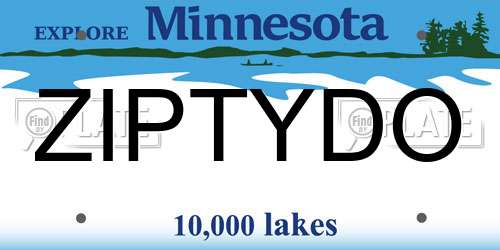 ZIPTYDO Minnesota License Plate