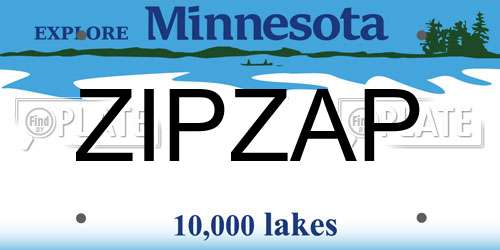ZIPZAP Minnesota License Plate