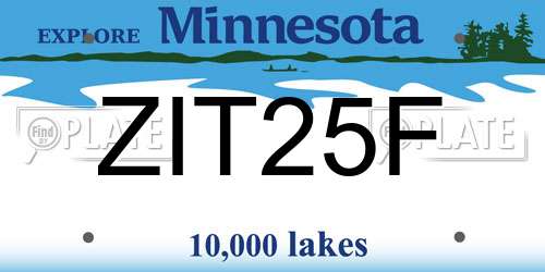ZIT25F Minnesota License Plate