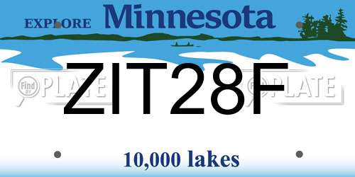 ZIT28F Minnesota License Plate