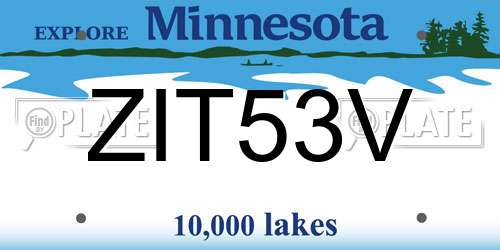ZIT53V Minnesota License Plate