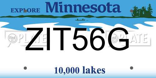 ZIT56G Minnesota License Plate