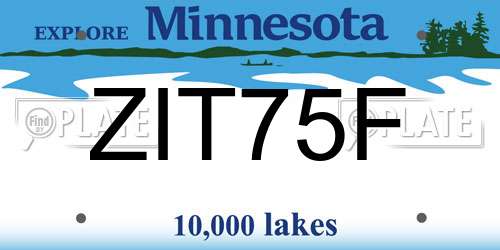 ZIT75F Minnesota License Plate