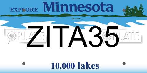 ZITA35 Minnesota License Plate