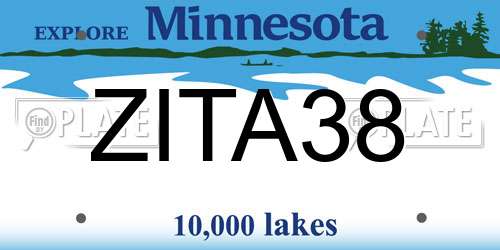 ZITA38 Minnesota License Plate