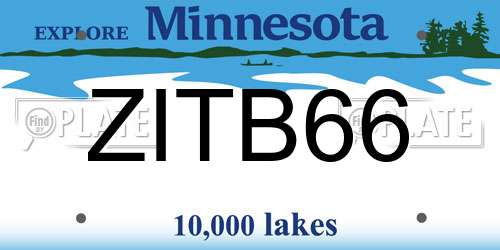 ZITB66 Minnesota License Plate