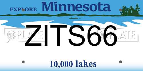ZITS66 Minnesota License Plate