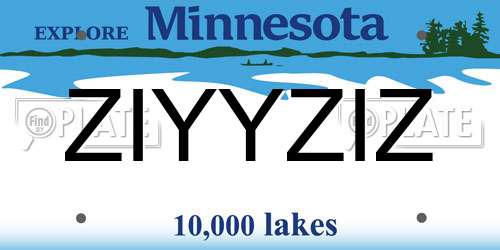 ZIYYZIZ Minnesota License Plate