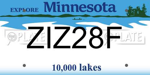 ZIZ28F Minnesota License Plate