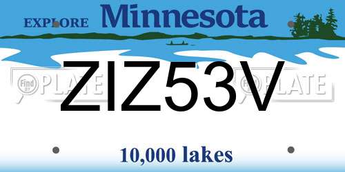 ZIZ53V Minnesota License Plate