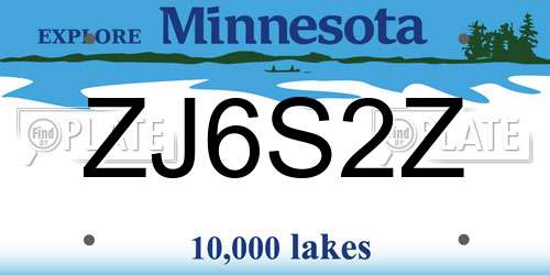 ZJ6S2Z Minnesota License Plate