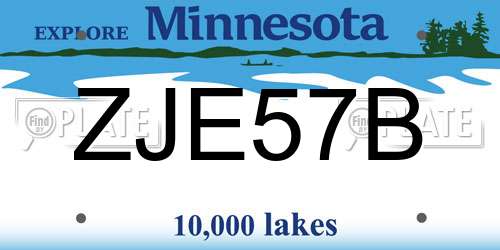 ZJE57B Minnesota License Plate